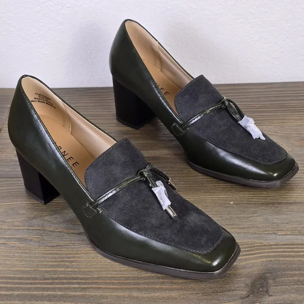 Journee Collection - Crawford Loafer Pump olive green Women's 8.5M